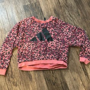 Adidas pink cheetah print sweater